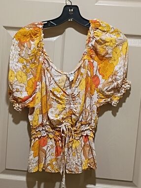 Cato Peplum Boho Chic XL Blouse Cottagecore